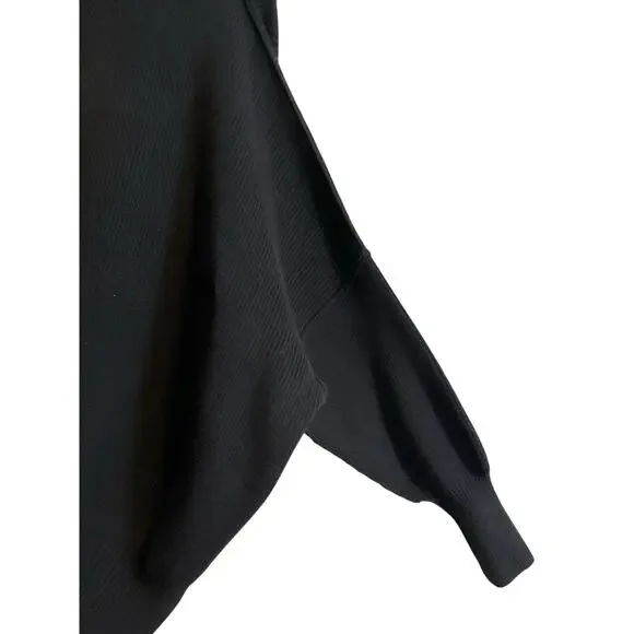 Free People Ottoman Slouchy Black Sweater Long Sleeve Tunic Dress XS - Picture 10 of 16